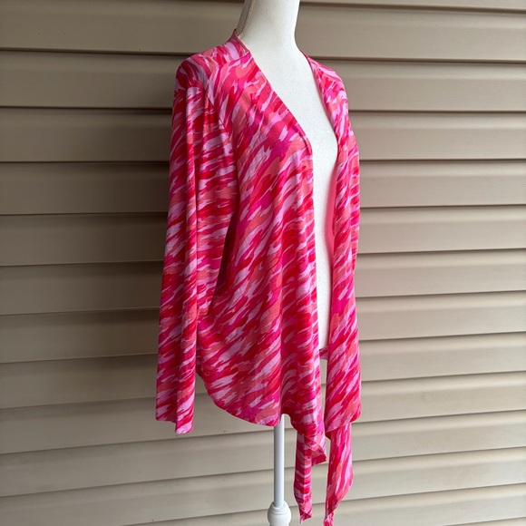 •Belle Kim Gravel• Waterfall Open Front Knit Blouse - Size 3X - Picture 4 of 7